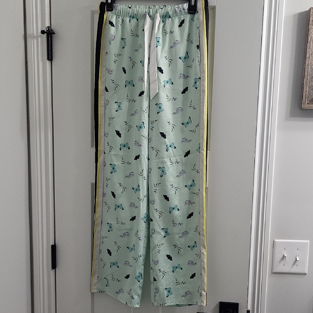 Victoria's Secret Light Green Floral Pajama Pants